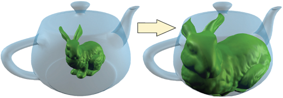 Bunny scaled inside a teapot Bunny scaled inside a teapot